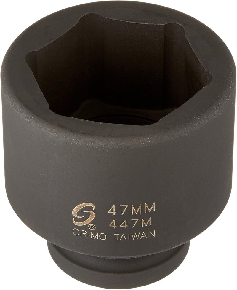 Sunex 447M 3/4" Drive Standard 6 Point Metric Impact Socket - 47mm - Image 1